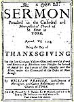Sermon printed 1705 at Quacks the Printers, York