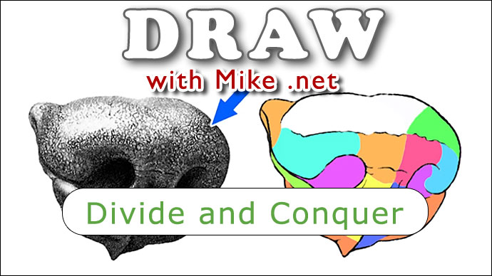 Introduction to breaking a drawing down into manageable sections.