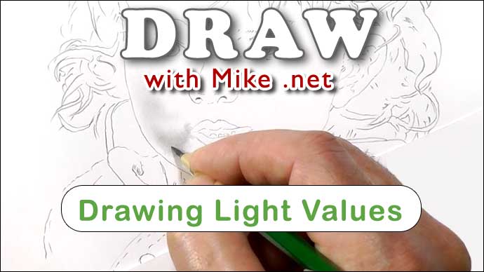 Creating light values in pencil drawing, such as skies and young skin