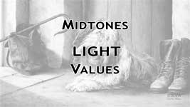 Midtones: light values in pencil drawing