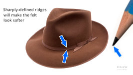 How to draw a felt Stetson hat