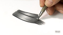 Demonstration of drawing a realistic lock of hair