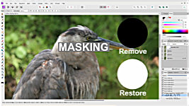 Using a mask to paint and remove, or restore