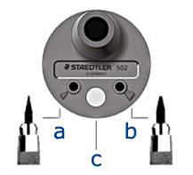 How to set up and use the Staedtler 502 tub point sharpener