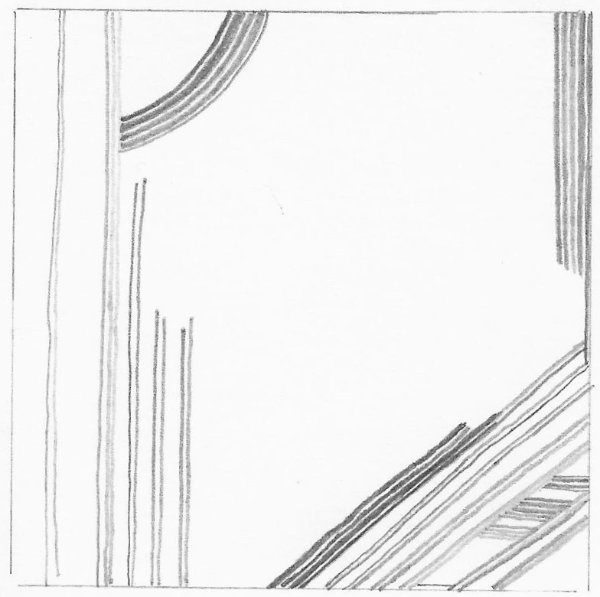 drawing white lines between dark lines - negative space exercise