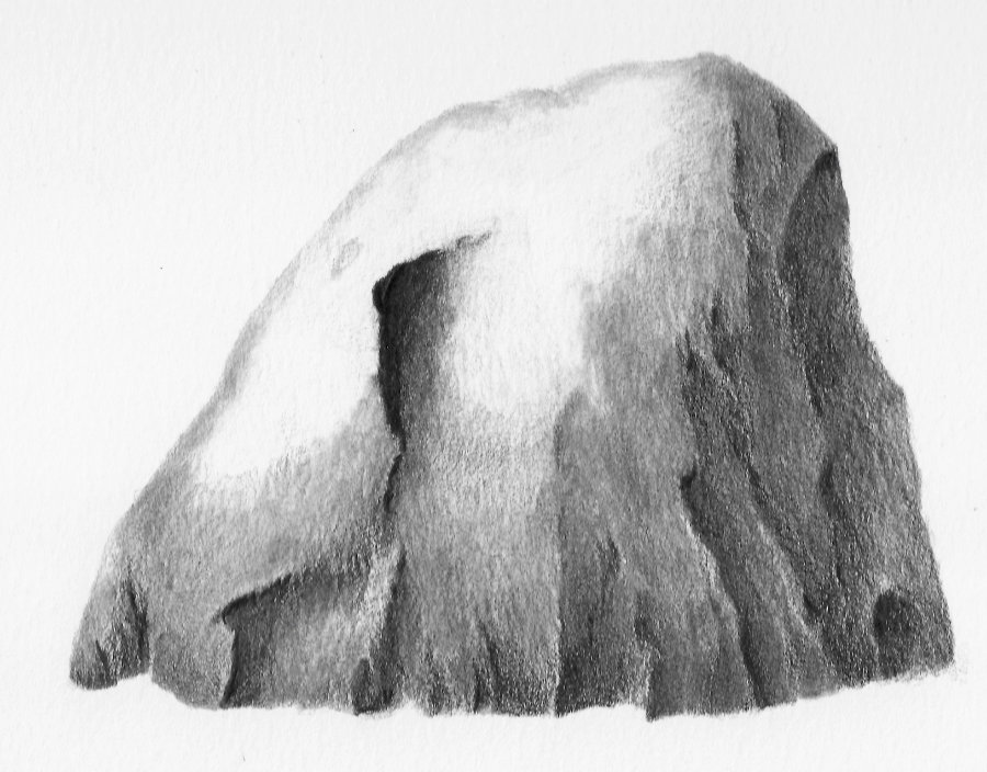 sketch of a rock. 
