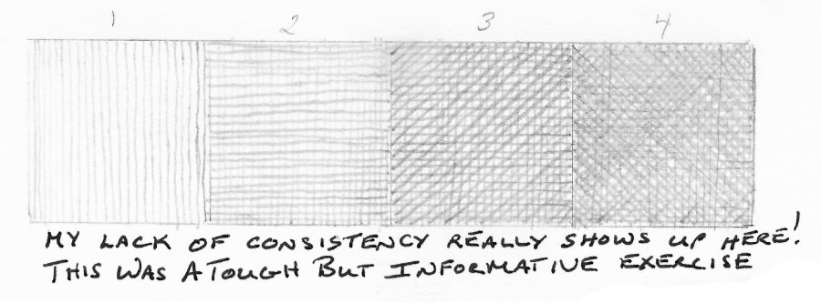 Pencil drawing cross-hatching exercise