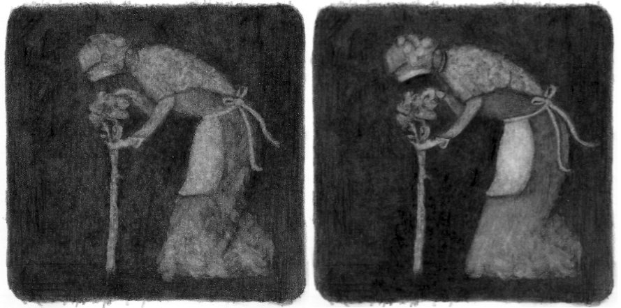 Forming a picture using a kneadable eraser or Blu-Tack to 