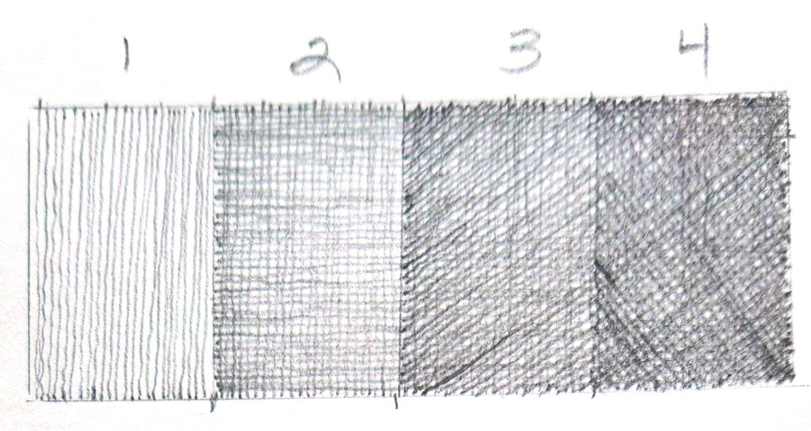 Pencil drawing cross-hatching exercise