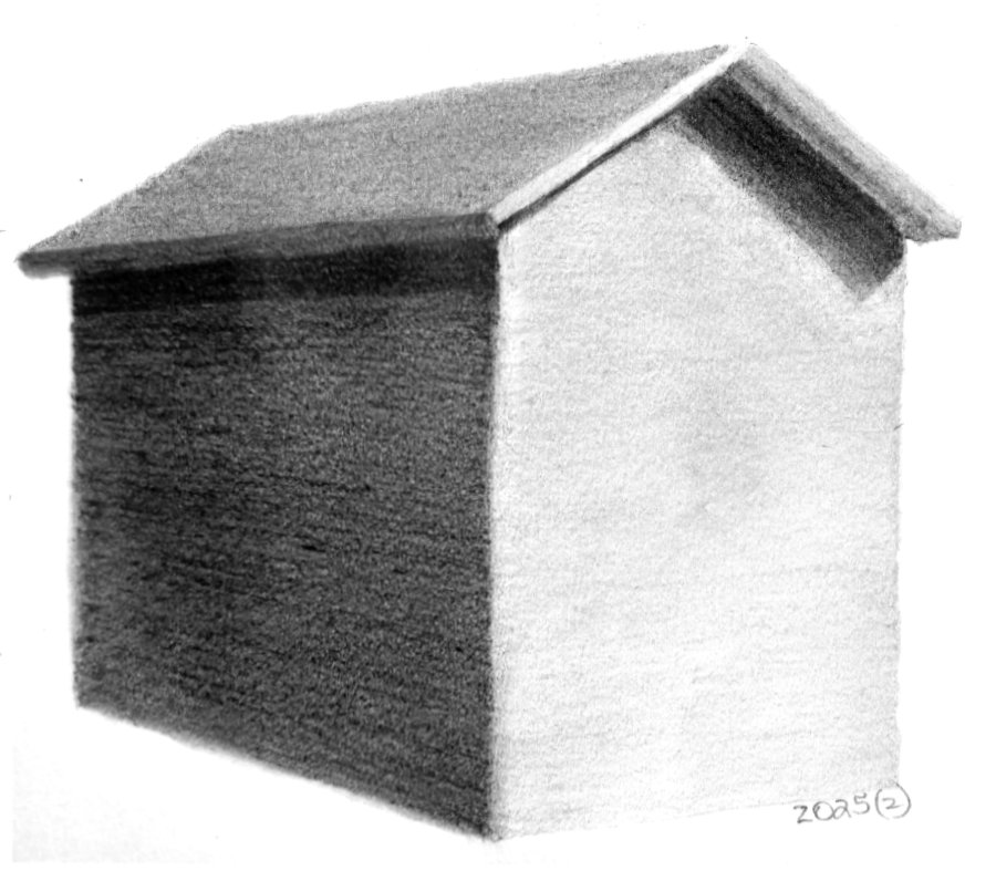 Pencil drawing of a house model