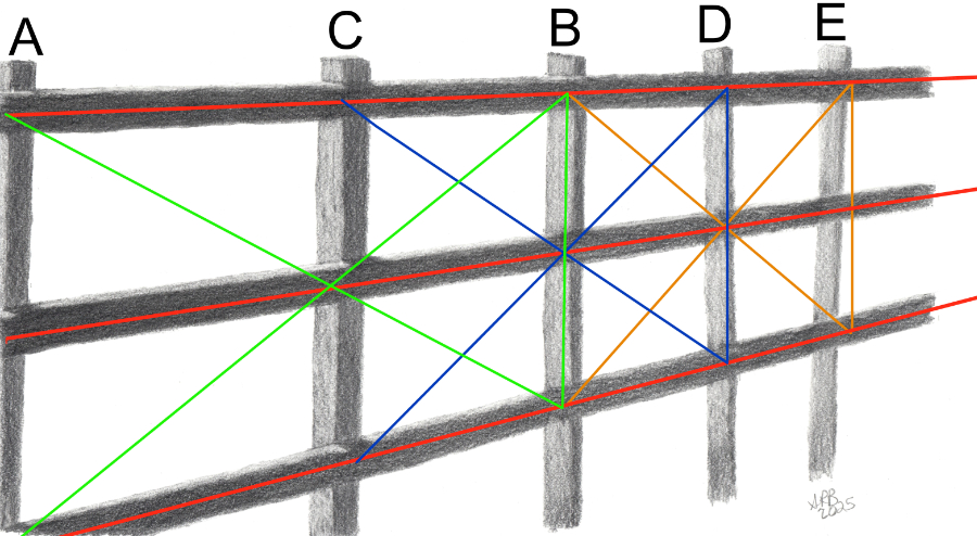 How to accurately space repetetive objects in perspective.