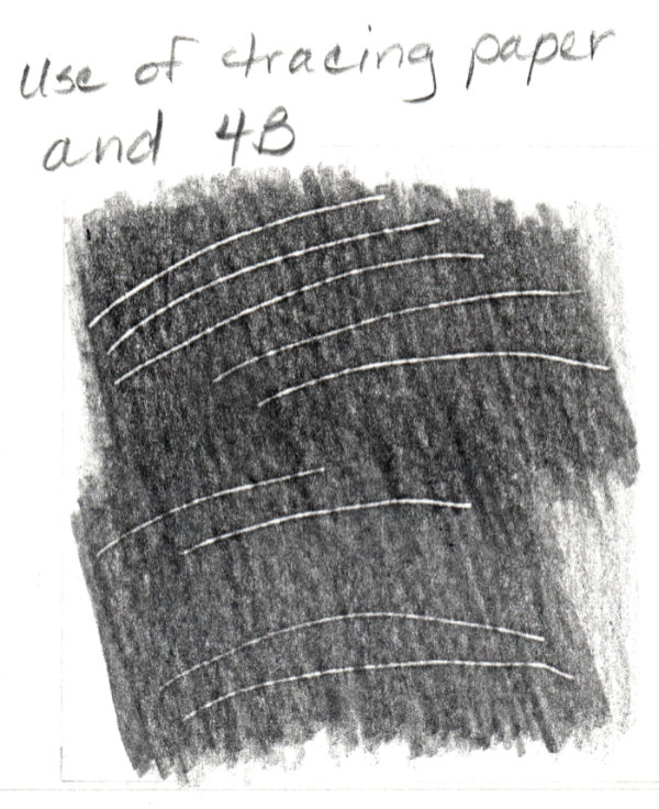 Indirect Indenting experiments on drawing paper